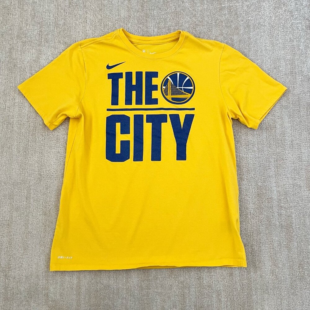 Nike DriFit Basketball NBA Warriors Short Sleeve Shirt L